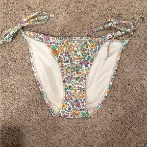 Target Floral Tie-Side Bikini Bottoms in White, Orange, Purple, Green